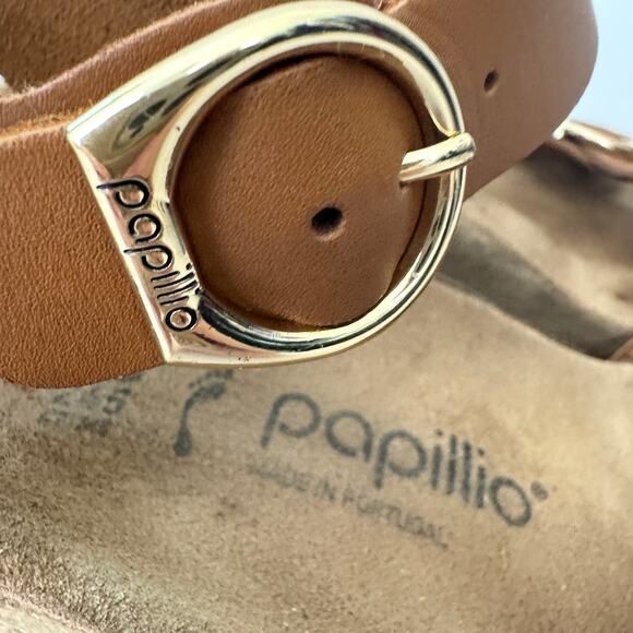 Birkenstock Papillo Womens Sibyl Strappy Sandal Size 7 Comfort Wedge Tan - Picture 3 of 10